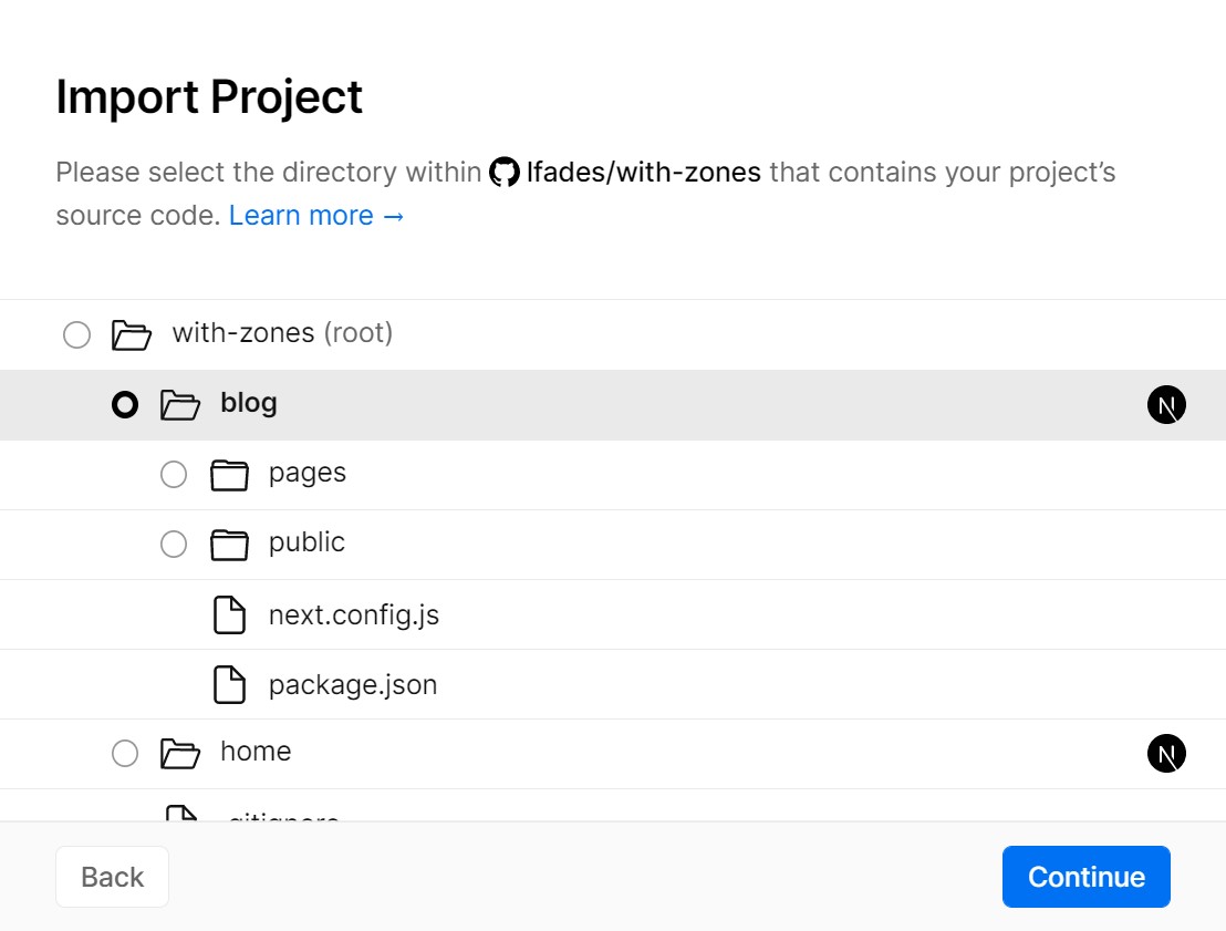 Import flow for blog app